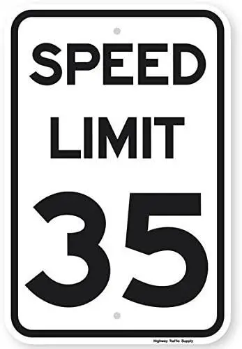 Warning Sign Speed Limit 35 Mph Sign Road Sign Business Sign es Tin Metal Tin Sign Z0622