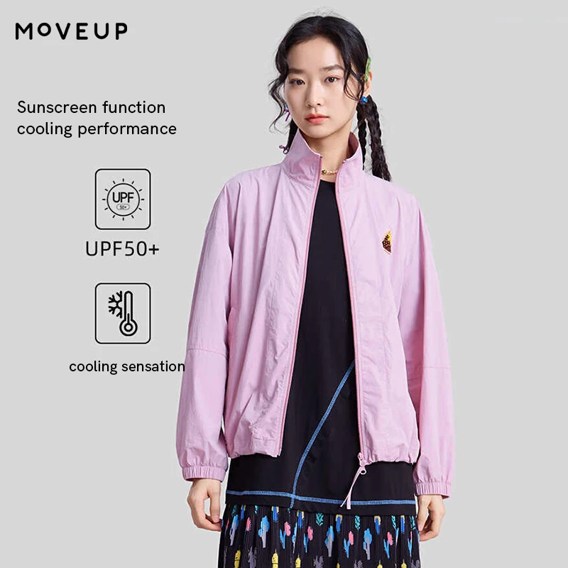 

MOVEUP Cooling Sun Protection Clothing 2026 Spring New Hat Embroidered Cooling Stand Collar Jackets for Women 3ELC20717