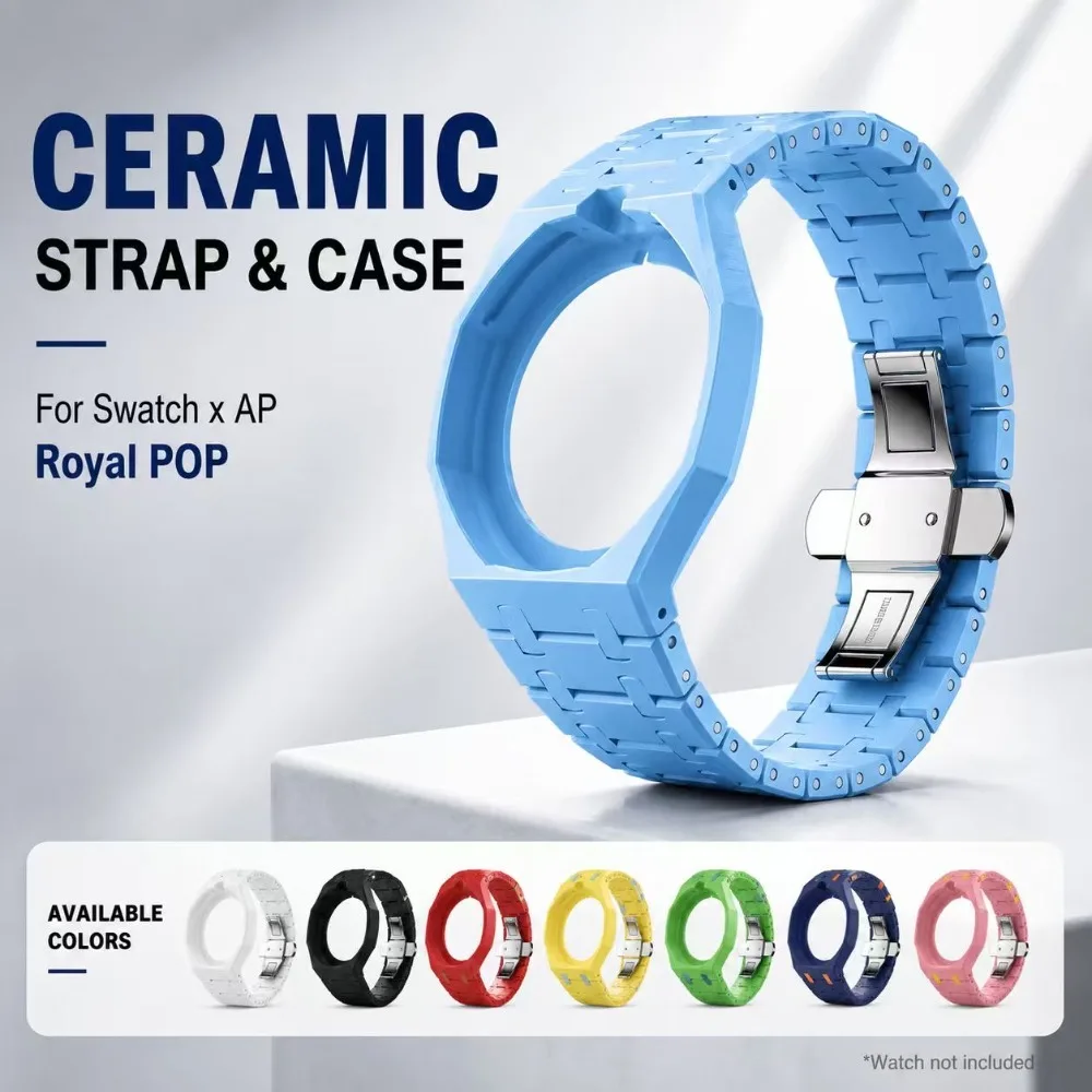 Conjunto de Atualização de Biomateriais 2026 para Swatch X AP Royal POP: Caixa de Relógio e Pulseira de Base Biológica para Converter Relógio de Bolso em Relógio de Pulso