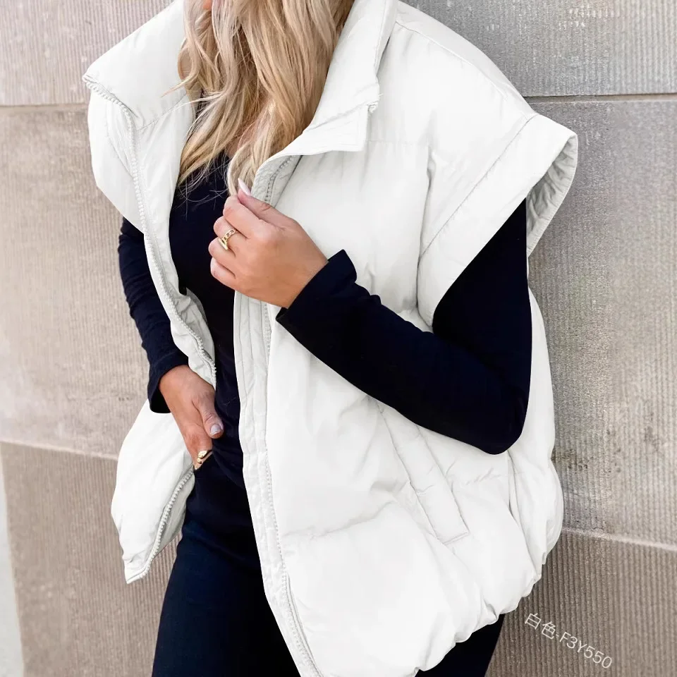 2023 جديد الملابس النسائية بلون سستة جيب ملابس قطنية سترة موضة الوقوف طوق مزاجه ركاب سترة