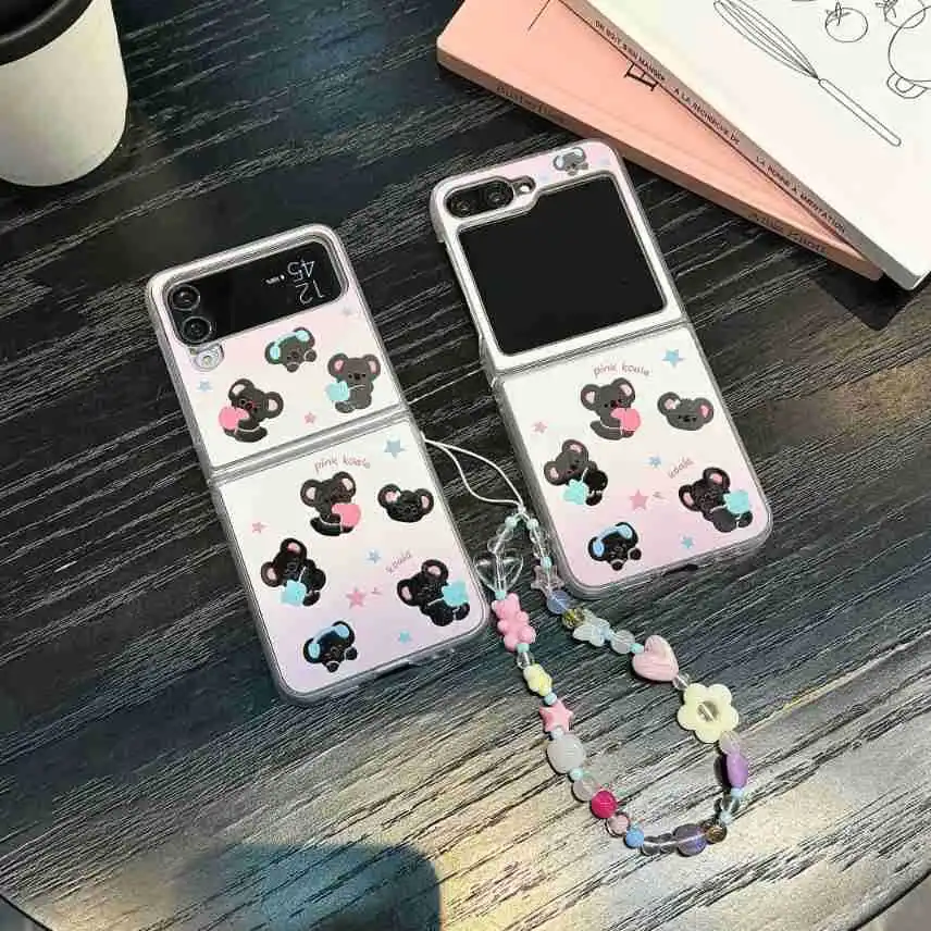 

Cute Koala Phone Case for Samsung Galaxy Z Flip 7 6 5 4 Protective Back Cover for ZFlip5 ZFlip6 ZFlip7 Case Shell