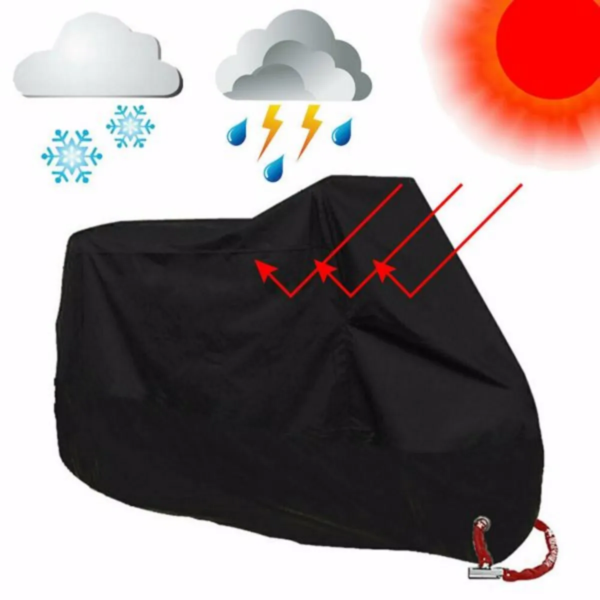 

3XL Motorcycle Cover Waterproof Heavy Duty For Winter Summer Outside Storage Snow Rain UV Cover