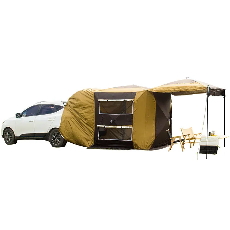 Outdoor Automatic Pop Up Car Rear Extention Tent 3-4 Person Driving Camping Shelter SUV Canopy ExhibitionAwning Relief Pergola