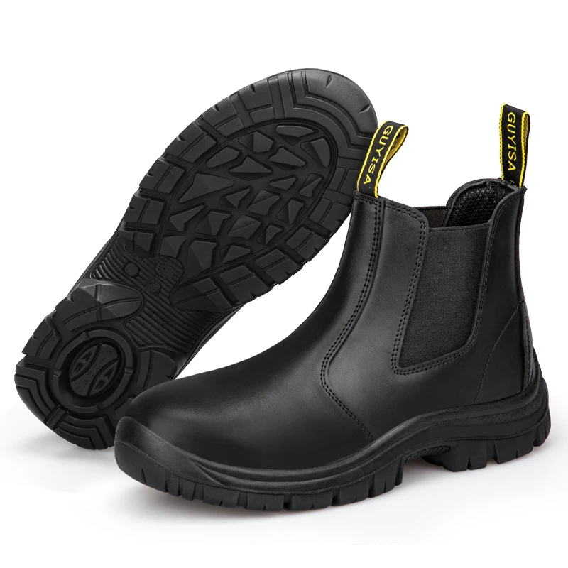 GUYISA Black Chelsea Safety Boots Prevent Mechanical and Electronic Static Electricity Wear Resistant CN size36-47