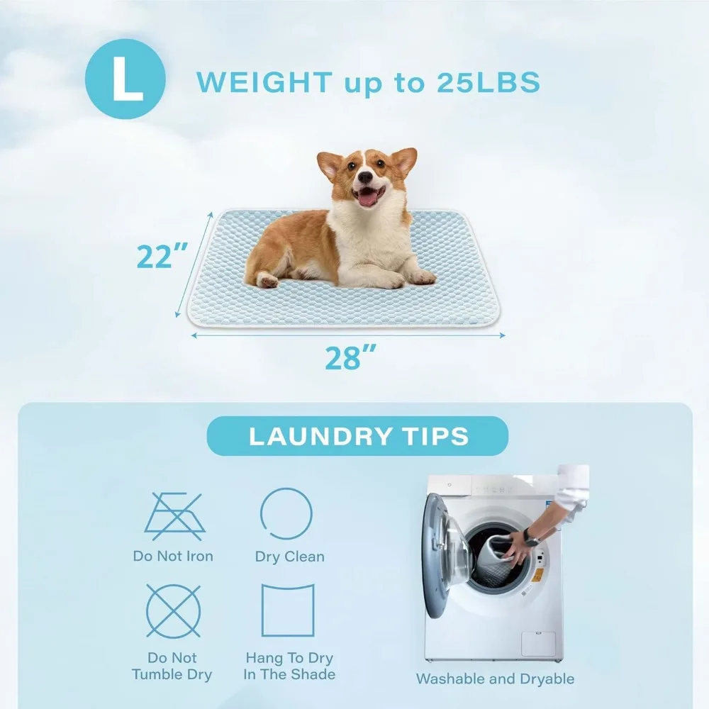 وسادة نوم للكلاب وبساط تبريد للحيوانات الأليفة - سطح فقاعي مسامي، تنظيف EZ. حافظ على تبريد الحيوانات الأليفة والأطفال والكبار في الصيف. (أزرق
