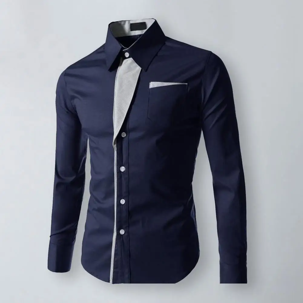 Male Fashion Shirts Full Sleeve Stripe Shirt Men Slim Fit Design Formal Dress Shirts Colors Size L-4XL