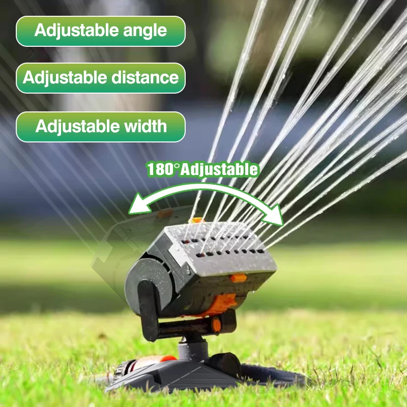 

180° Rotating Garden Sprinkler Large Coverage Adjustable Lawn Sprinkler Irrigation System Swing Water Sprayer for Yard Farm