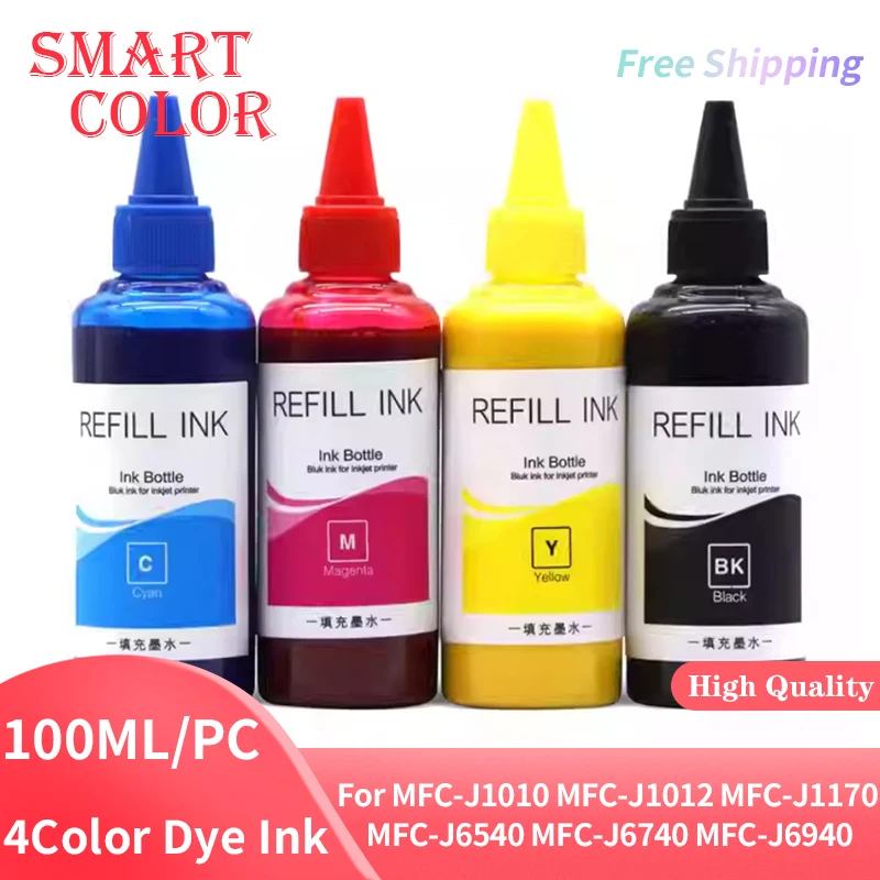 

4 цвета, 100 мл, красящие чернила LC401 LC421 LC431 LC462 LC412 LC492 для Brother MFC-J1010 MFC-J1012 MFC-J1170 MFC-J6540 MFC-J6740 MFC-J6940