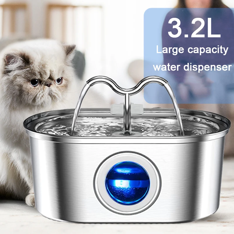 

Automatic Filter Water Dispenser for Pet, Ultra-quiet Pump Cat Water Fountain, 304 Stainless Steel, DOG water Bowls USB Pet Bowl