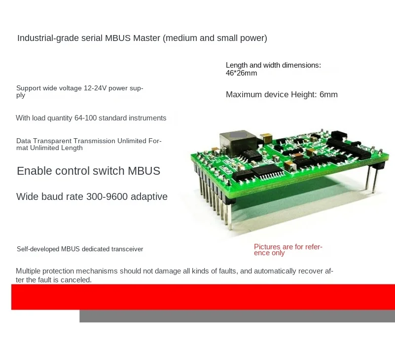 MBUS host with wide power and voltage TTL conversion to MBUS main station meter reading signal serial port conversion to MBUS