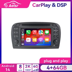 Android 14 4+64GB For Mercedes-Benz SL R230 SL350 SL500 SL55 SL600 SL65 2001-2007 DSP 4G Stereo Car Radio Multimedia DVD Player