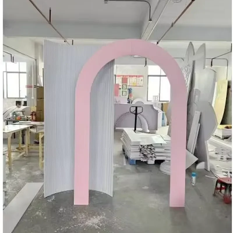 5pcs Set Oval Wedding Arch Frame PVC Acrylic Backdrop Stand Stage Decoration for Ceremony Party Background Wholesale BJ240100