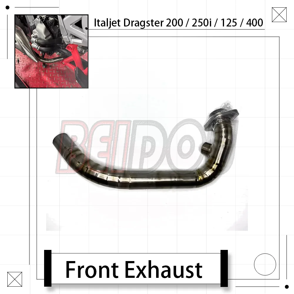 

For Italjet Dragster 200 / 250i / 125 / 400 Motorcycle Modification Titanium Hand-rubbed Exhaust Front Exhaust