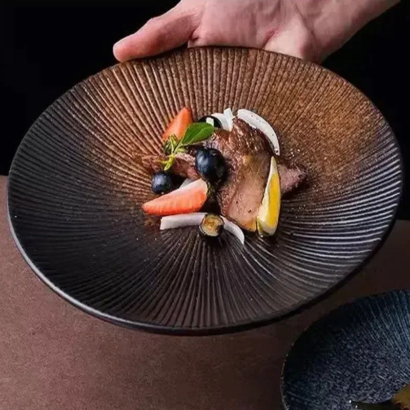 Creative Tableware Western Plates Ceramics Dinner Plates Practical Kitchen Japanese Steak Disc Household Cuisine Spaghetti