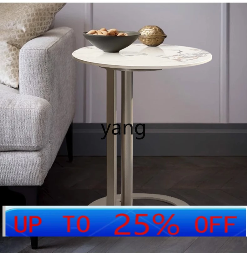 

LHH minimalist sofa corner few living room Nordic creative round small coffee table light luxury Italian movable