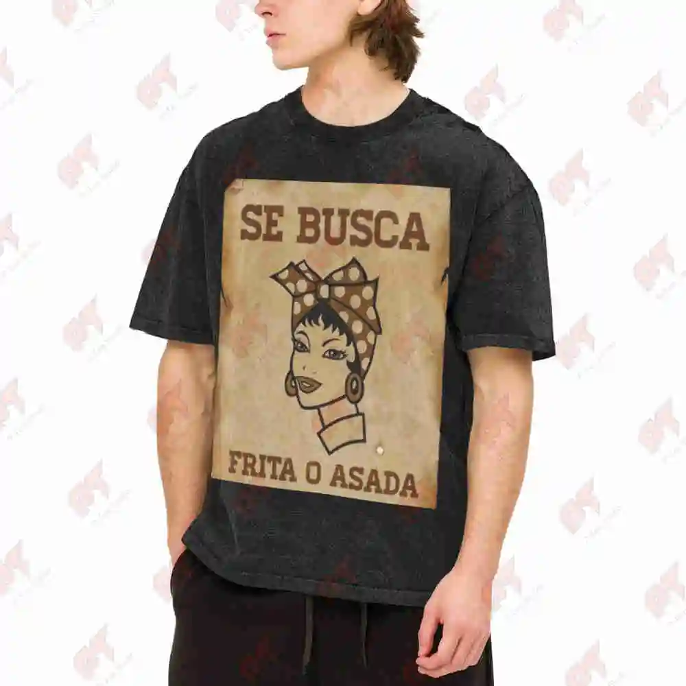 Venezuelan Arepa Se Busca Spanish Foodie Vintage Washed Tee Pure Cotton T-Shirt