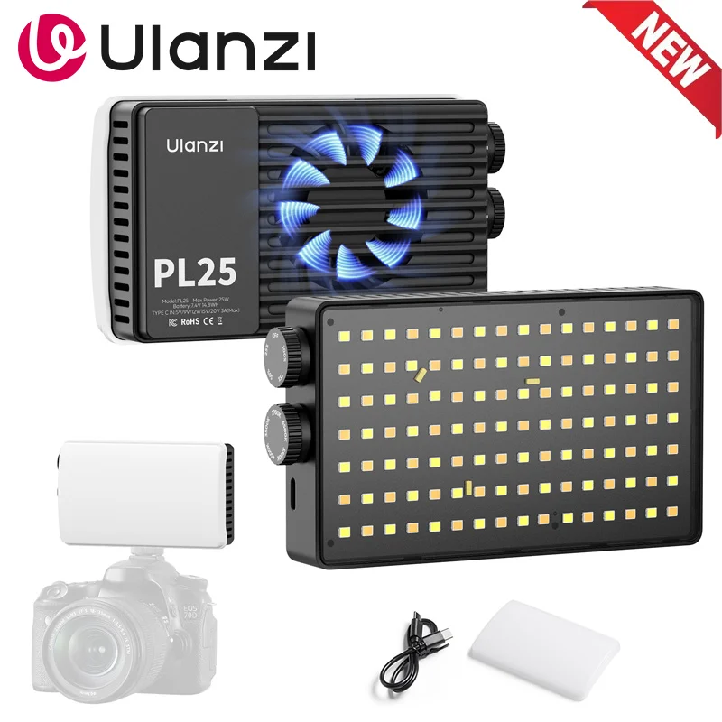 Ulanzi PL25 25W LED-Licht Fotografie Handheld High Power Pocket Video Licht Bi-Farbe Foto Füllen Beleuchtung für Kamera Sony Canon