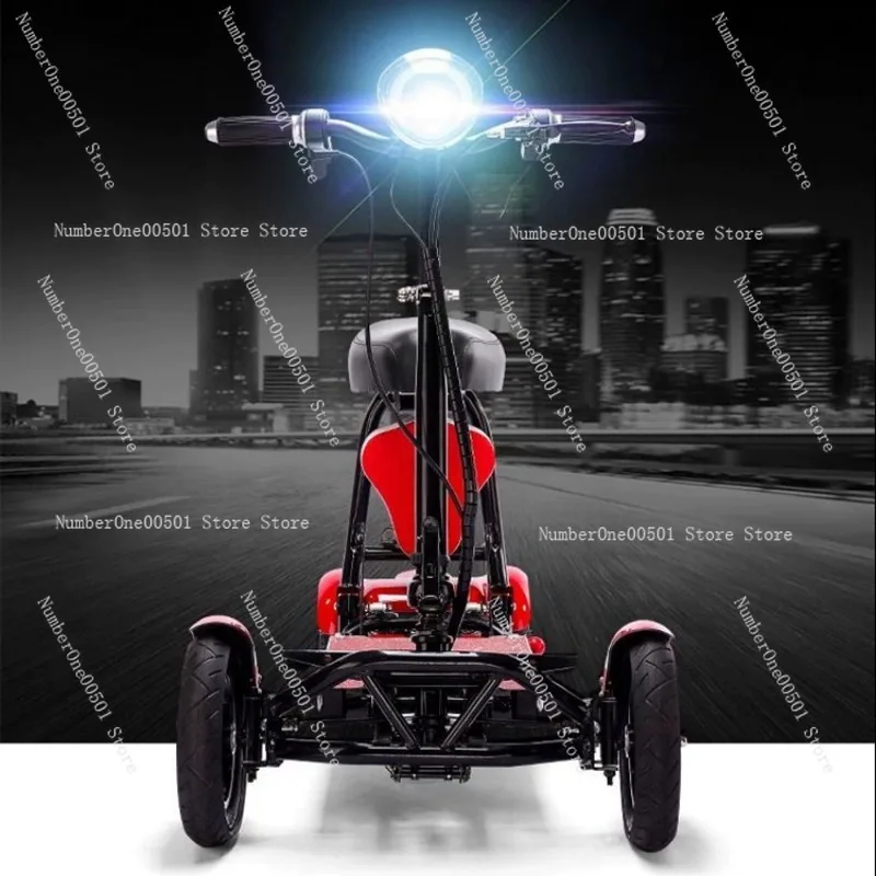 Four Wheel Electric Folding Scooter Leisure Bus For Grocery Shopping 36V Dual Drive Electric Car For Elderly Commuting at Home
