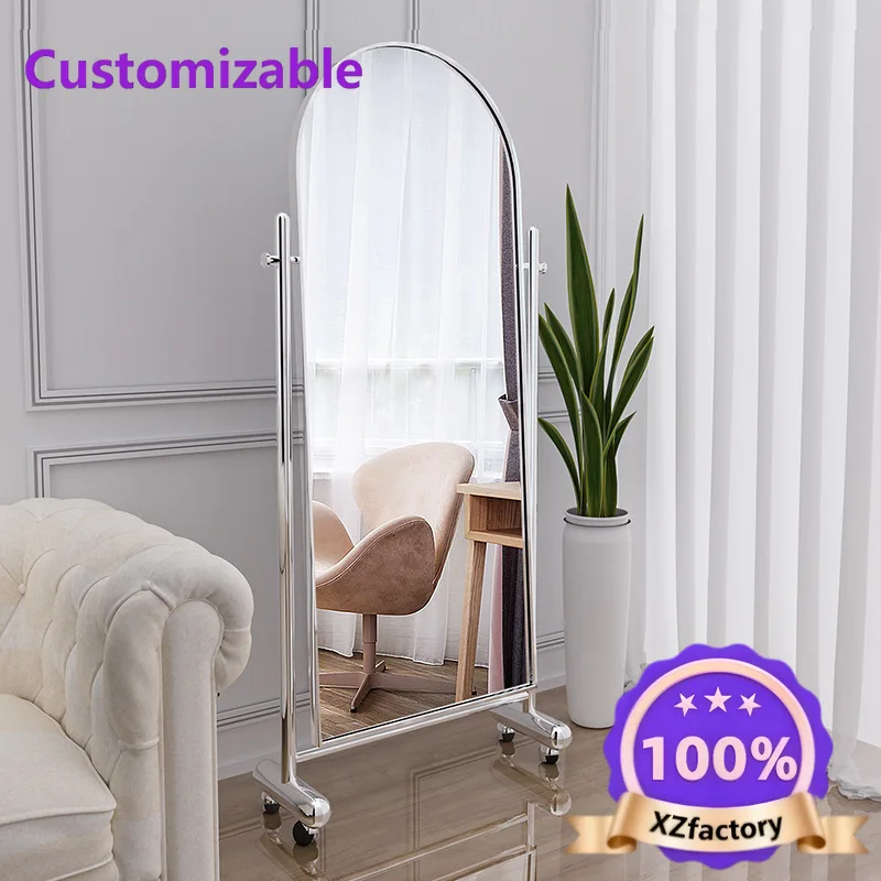 Factory Direct 2026 Top Espejo de cuerpo completo, espejo tridimensional de ajuste fino en stock en tienda, marco de acero inoxi