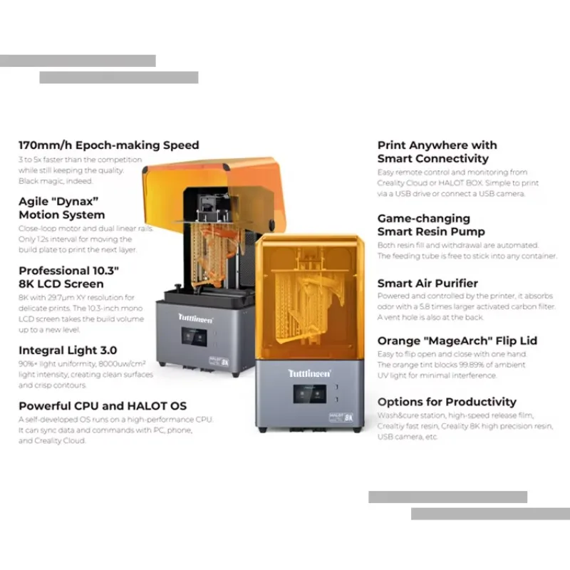 Halot-Mage Pro 3D Printer 10.3'' 8K Dental 3d Printer Curing Machine Dental Laboratory