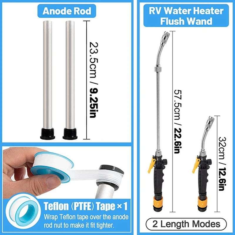 أجزاء عناصر خزان المياه الساخنة Campe، 9.25 بوصة L × 3/4 بوصة NPT