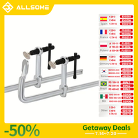 Allsome 2pcs Light-Duty Drop Forged Steel Bar Clamps F Clamps 160x60mm/300x60mm for Welding Woodworking Metalworking DIY Crafts