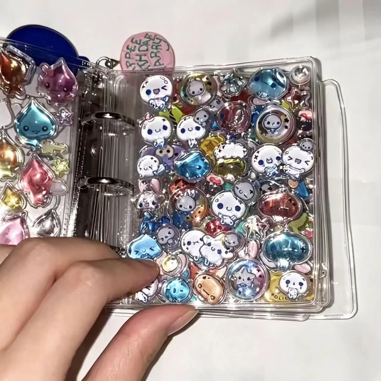 Transparent Large Capacity PVC Ring Binder Sticker Book High Aesthetic Value Student Scrapbooking Material Storage Book