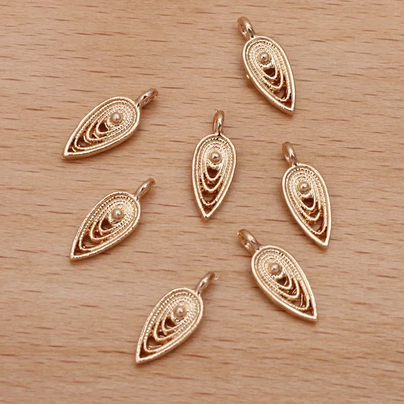 New 5*13.5mm 50pieces/bag Zinc Alloy Mini Multilayer Water Drop Charms Pendants for Girls Earrings Jewelry Accessories