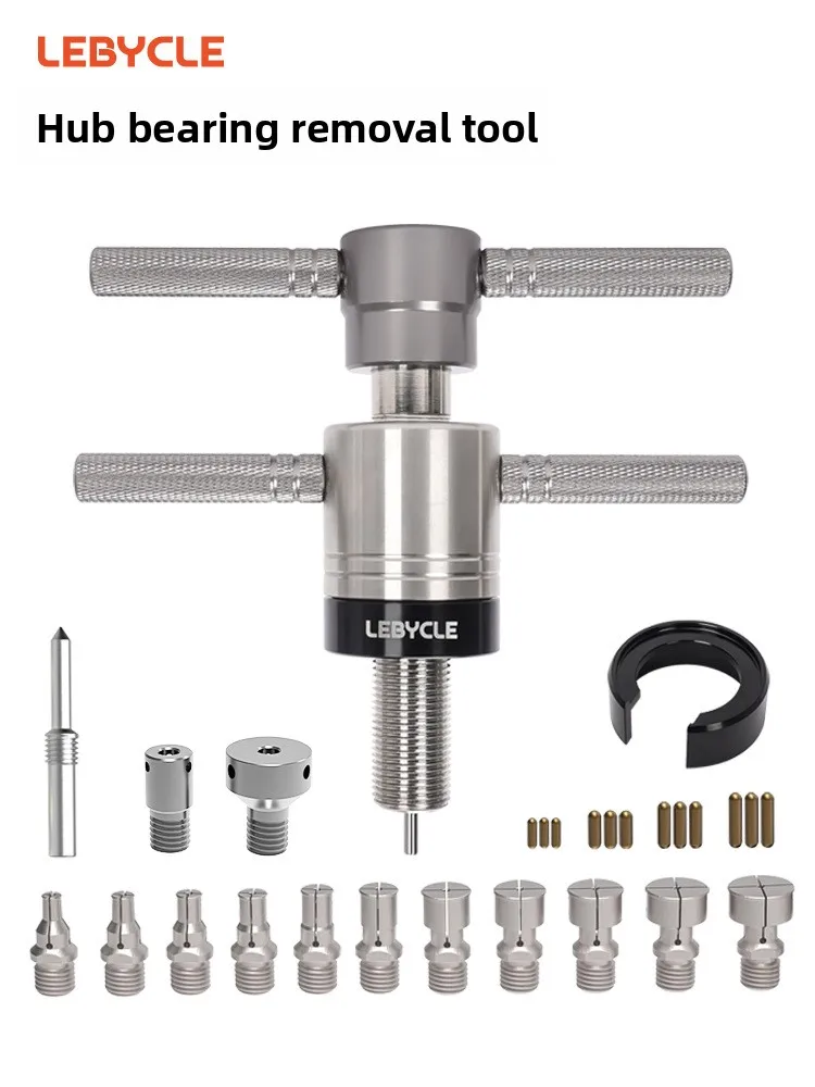 LEBYCLE Bicycle Hub Bearing Puller Kit Wheel Bearing Remover Install Extractor Tool for MTB Road Bike Hub Repair with Multiple