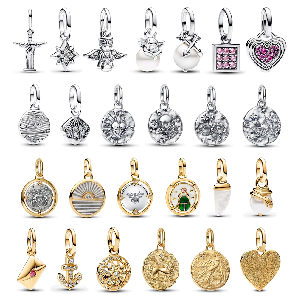 

exquisite 925 Sterling Silver Angel Cross Firefly Koi Swallow ME Small Pendant Fit DIY Bracelet Necklace Classic Mix Match Gift
