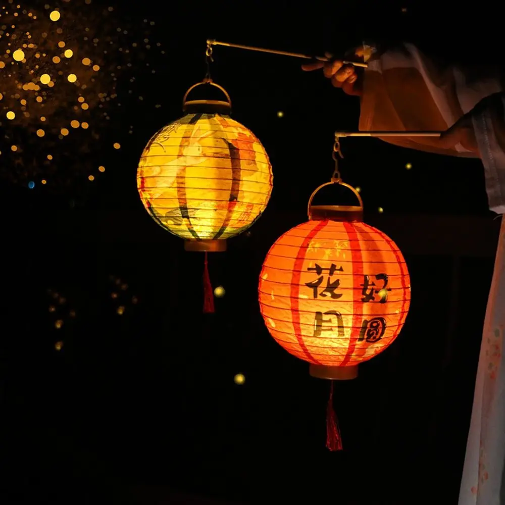 

Luminous Chinese Handheld Lantern Traditional Festival Antique Mid Autumn Lantern Portable Red Lucky Paper Lantern
