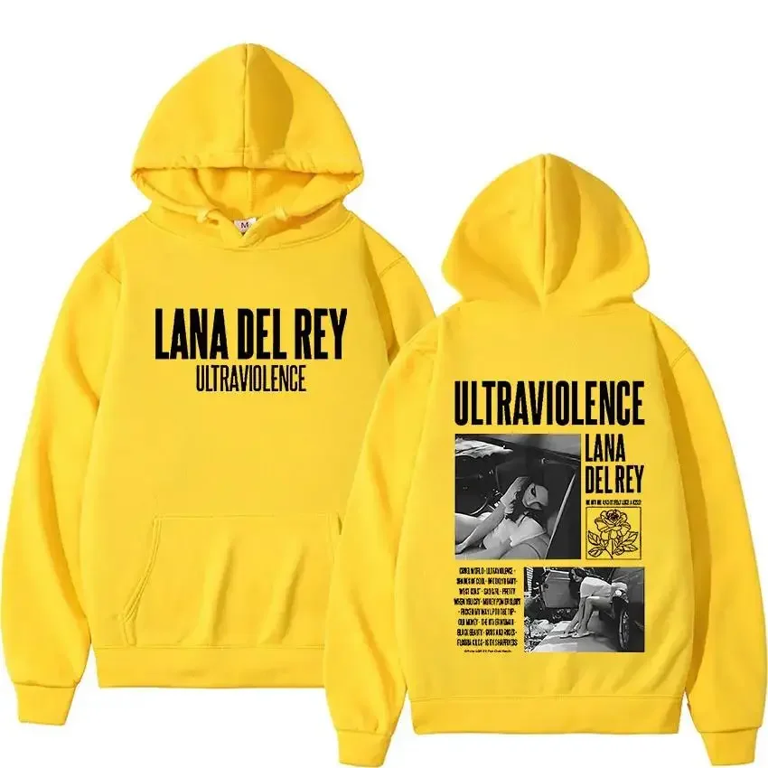 Singer Lana Del Rey Hoodies Men Women Hip Hop Printed Y2k Streetwear Clothing Fleece Comfortable Casual Loose Sweatshirts