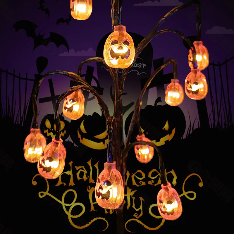 Solar Lights Outdoor Halloween Decoration Pumpkin Lamp LED Garden Waterproof Landscape Christmas Branch Lights Lamps Balcony 183