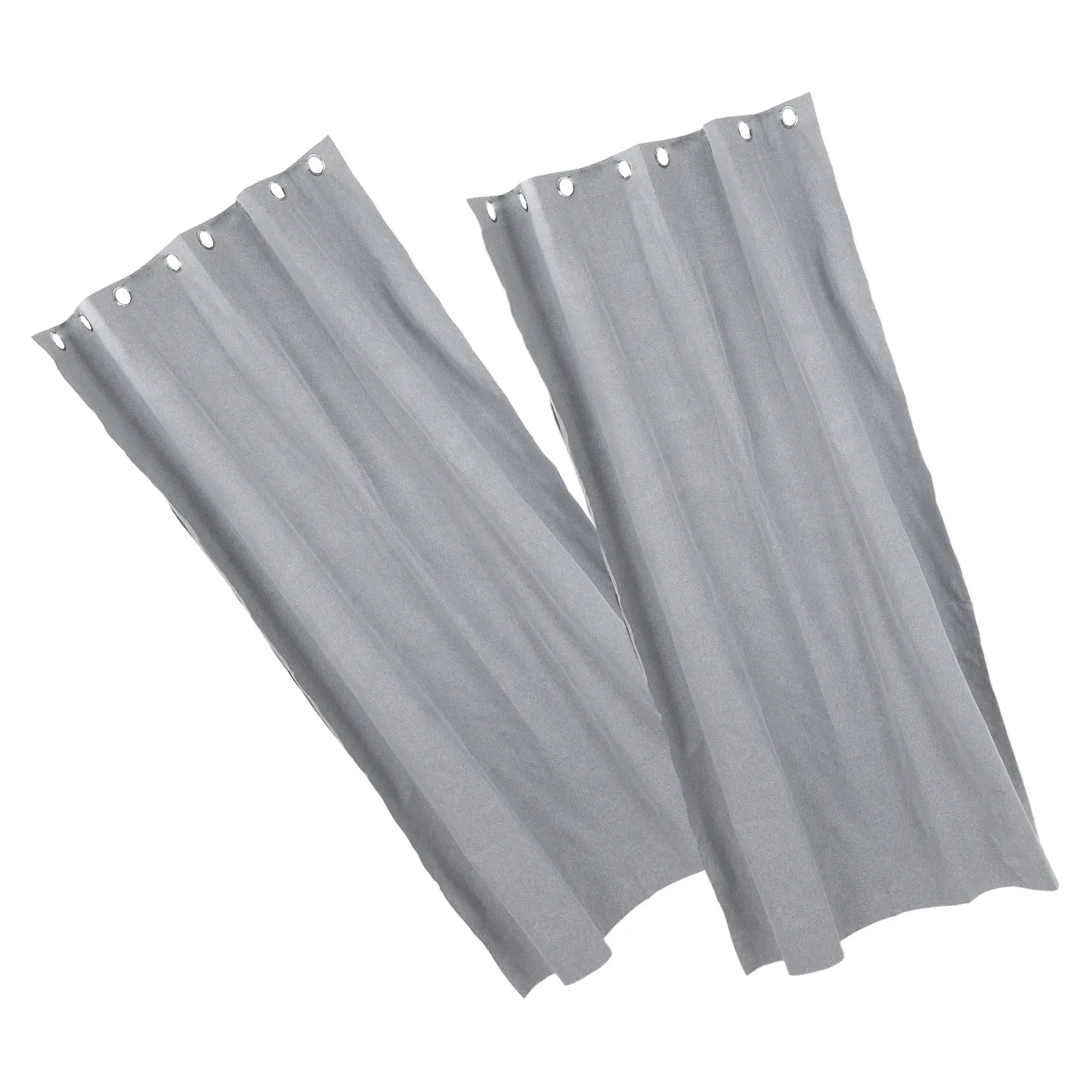 2Pcs Thermal Blackout Curtains Light Grey Insulated Room Darkening Drapes Eyelet for Bedroom Living Room Heat Retention