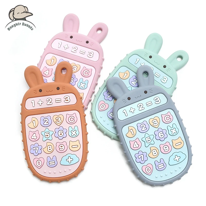 

Baby Teething Toy Cartoon Rabbit Phone Teether Neonatal Dental Care Anti-eating Hand Grinding Stick Baby Sensory Toy Baby Gift