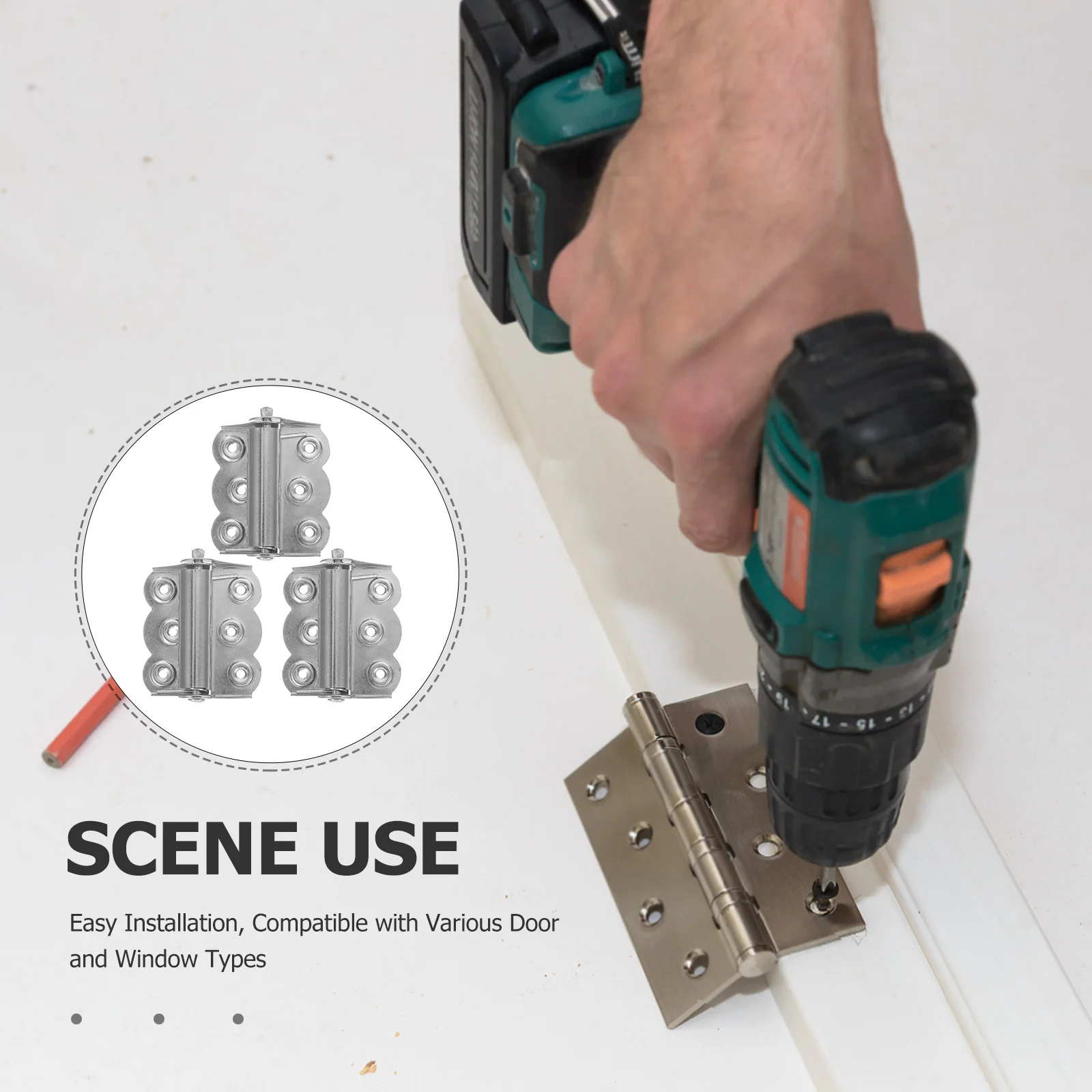 บานพับประตูอัตโนมัติ 3 ชิ้น สแตนเลส ปิดเองได้ แข็งแรง ทนทาน สำหรับประตูมุ้งลวด ระเบียง ห้องครัว ระบายอากาศ อุปกรณ์นิรภัย