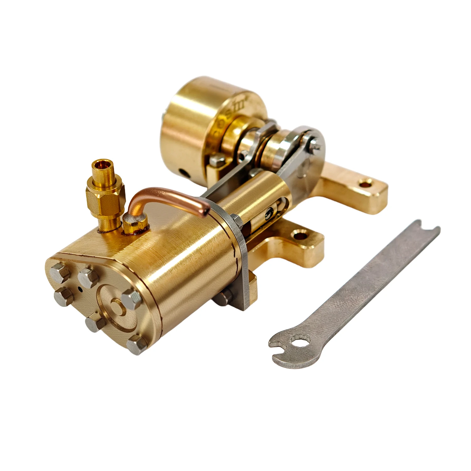 

Ретро-модель горизонтального парового двигателя Q4 из латуни с выходным валом диаметром 5 мм, миниатюрная модель парового двигателя