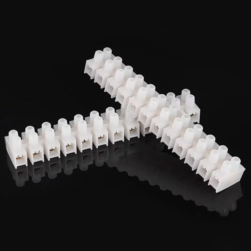 5Pcs 12 Position Electrical Connector Strip Insulated Housing Screw Connection Barrier Terminal Strip H Type Structure