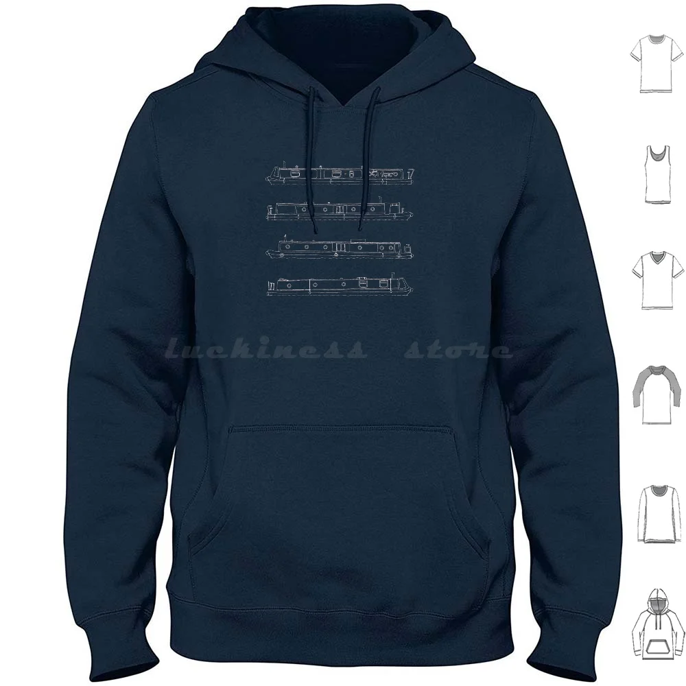 Canal Boat Hoodie Cotton Long Sleeve