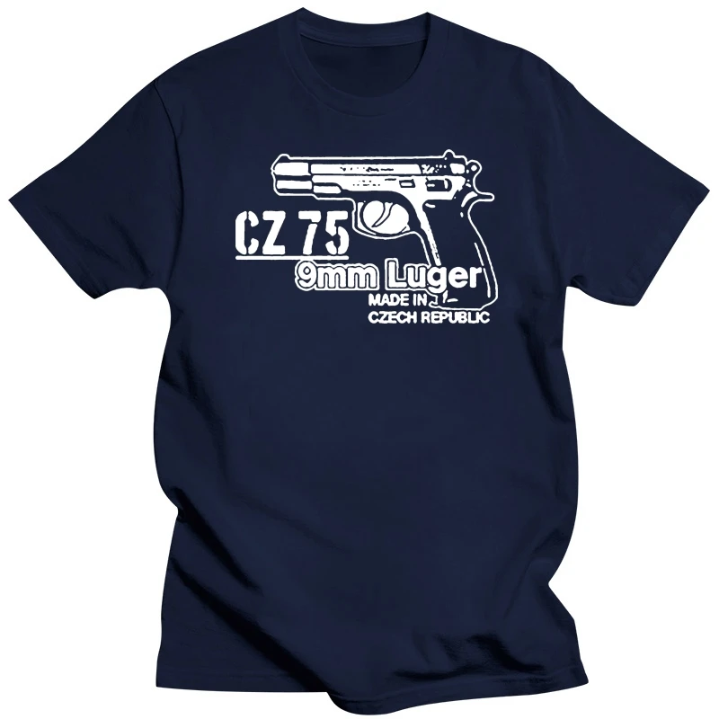 2020 Hot sale Fashion CZ 75 9mm Luger pistol weapon Sniper Czech handgun automatic Military Gun Tee shirt