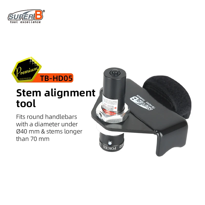 Super B Fietsonderhoudsgereedschap Stuurpenuitlijningsgereedschap Past op rond stuur onder Ø40 mm en stuurstelen langer dan 70 mm TB-HD05