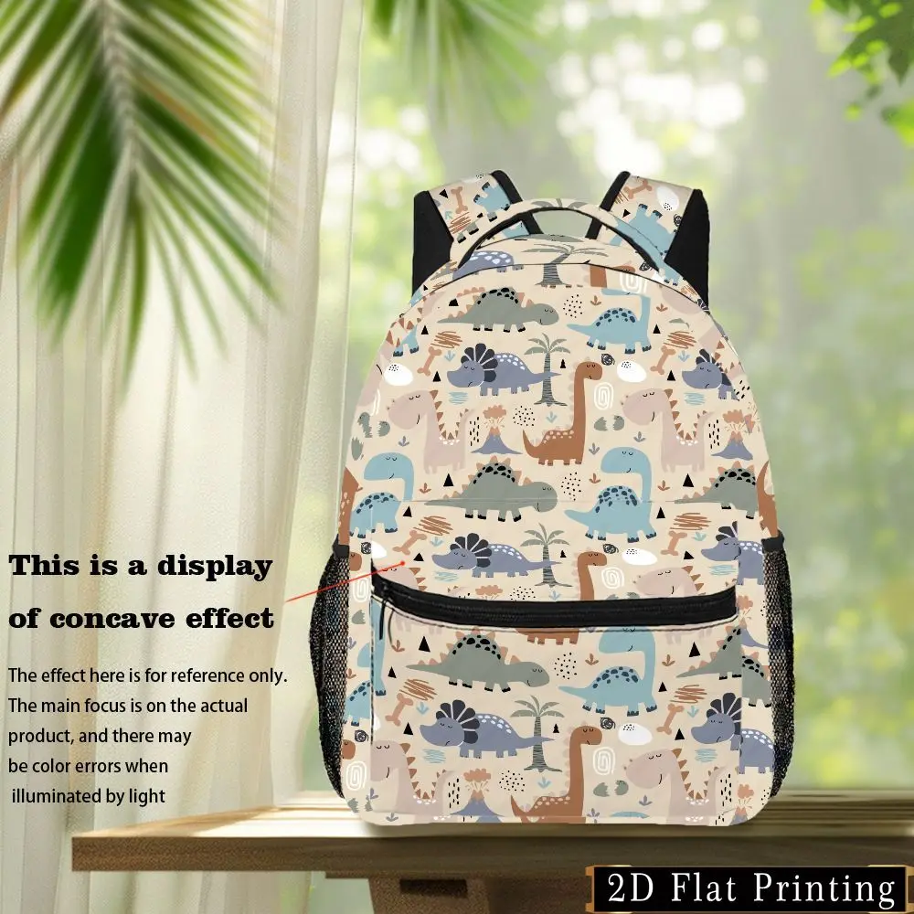 A Casual Men'S Backpack Featuring a Cartoon Dinosaur Design Suitable for Hand Washing And Versatile Use for Commuting