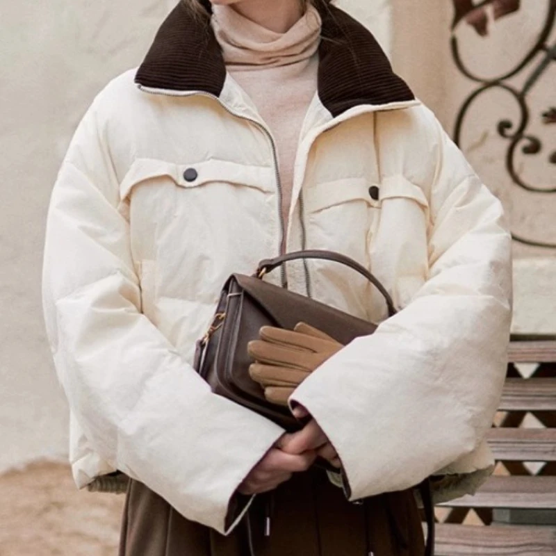 

Short Cotton Jacket, New Winter Thick Fashionable Standing Collar Student Jacket