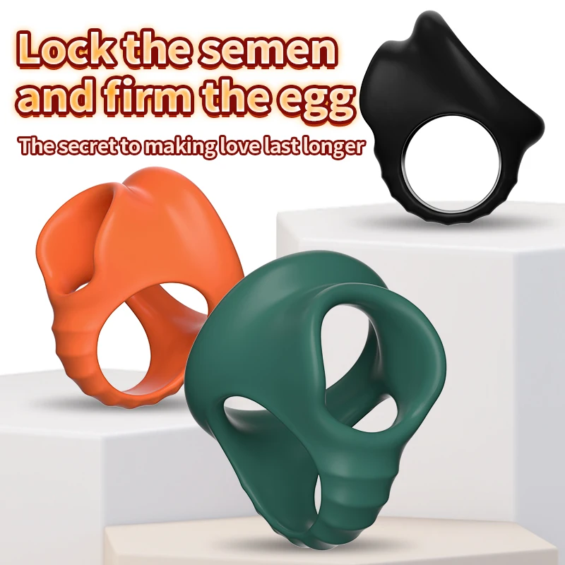 Silicone Penis Cock Ring Delay Ejaculation Super Small Chastity Cage Adjustable Penis Ring Scrotum Cockring Male Sex Toy for Men