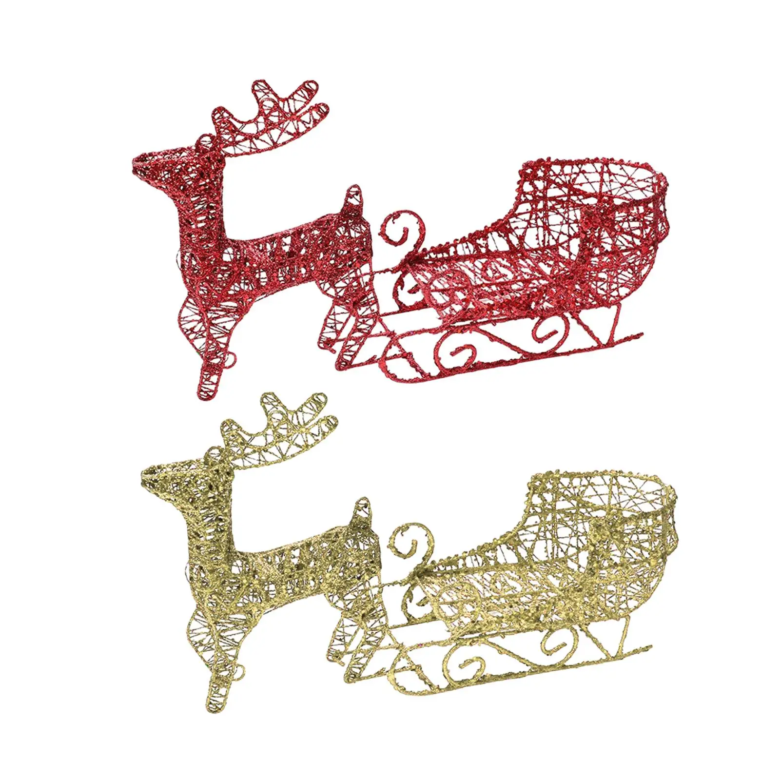 

Сани с оленями, украшения, демонстрация сцены, сани, фигурка, Рождественские сани с оленями для дома, спальни, камина, украшение центрального элемента