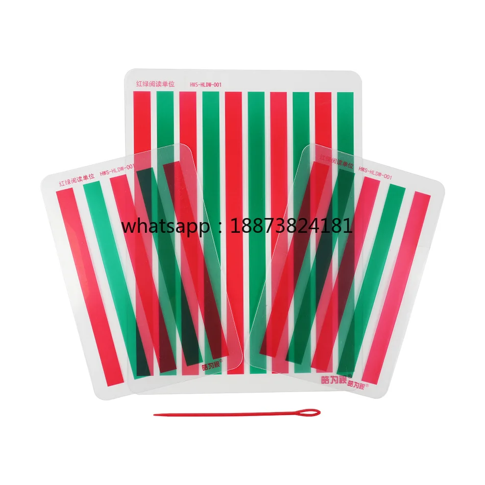 3Pcs Red Green Vision Myopia Strabismus Amblyopia Training Reading Aids Disinhibition With Frame fast shipping
