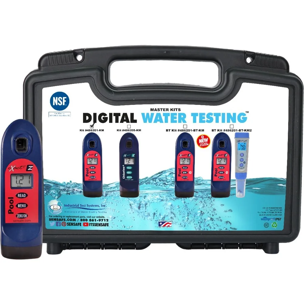 ITS 486201-KM Pool Exact EZ Photometer Master Pool Test Kit | 10 Parameters - F/C/T Chlorine, pH, Alkalinity, Calcium, Cyanuric