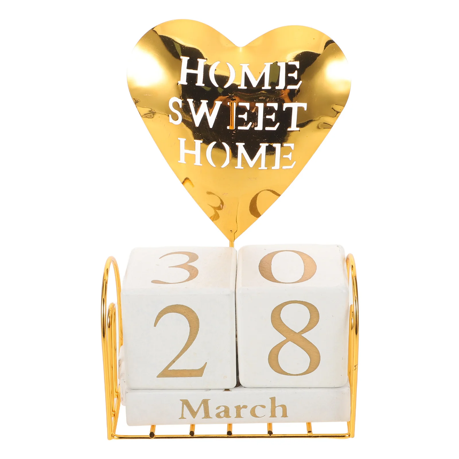 Ewiger Kalender mit Holzblock: Kompakter Desktop-Flip-Kalender mit natürlicher Maserungsoberfläche für Büro, Wohnzimmer oder Bauernhaus-Dekoration