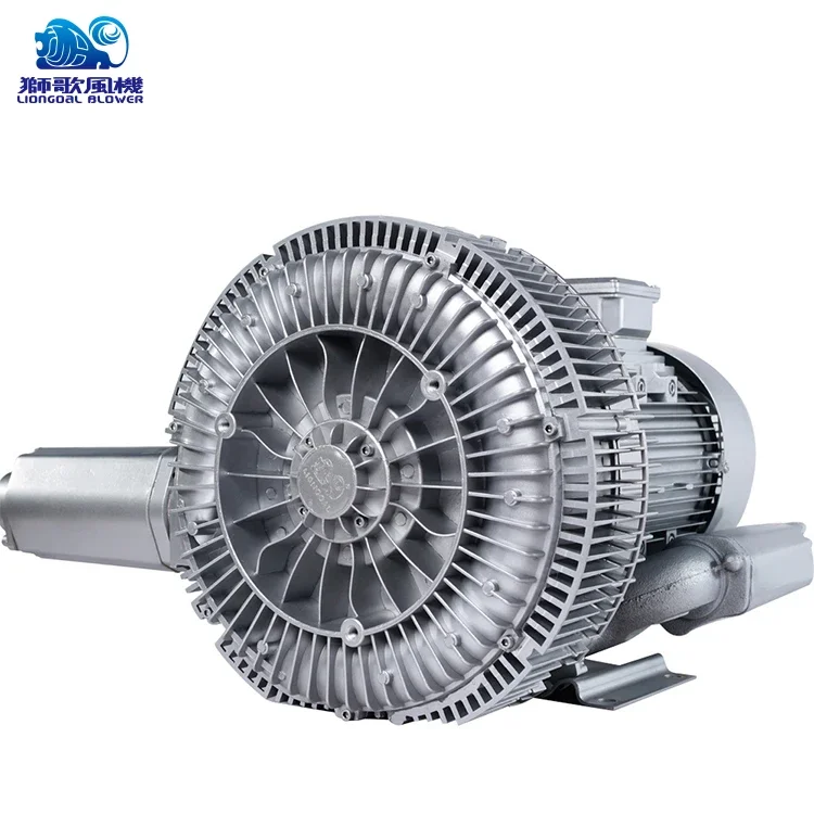 High Capacity Double Stage Three Phase 10hp 7.5kw High Pressure Ring Blower