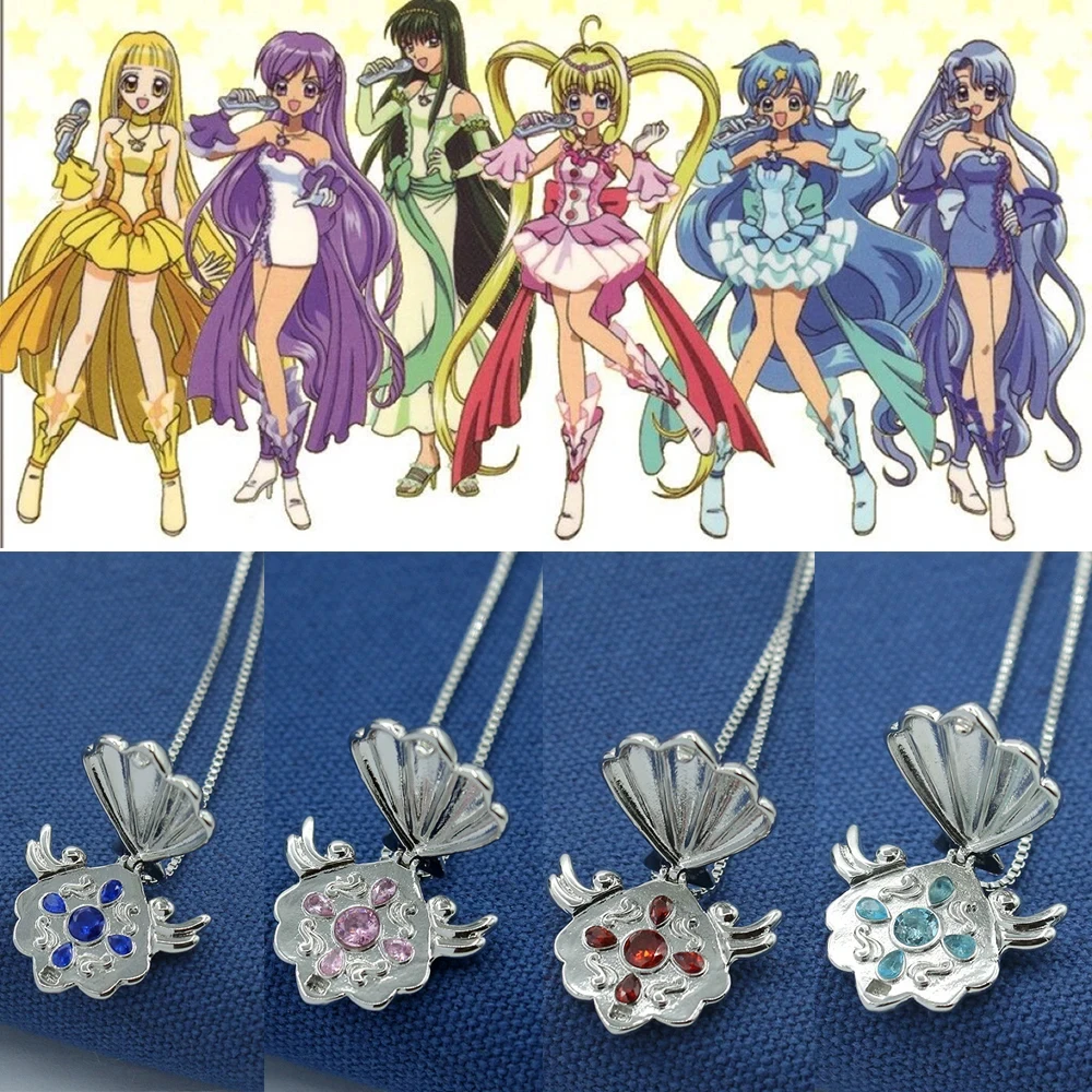 Anime Mermaid Melody Cosplay Shell Pendant Necklace for Women Girls Lucia Rina Toin Hanon Hosho Noel Jewelry Gifts